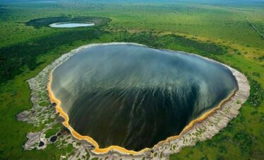 Panoramic view from the rim of Ngorongoro Crater