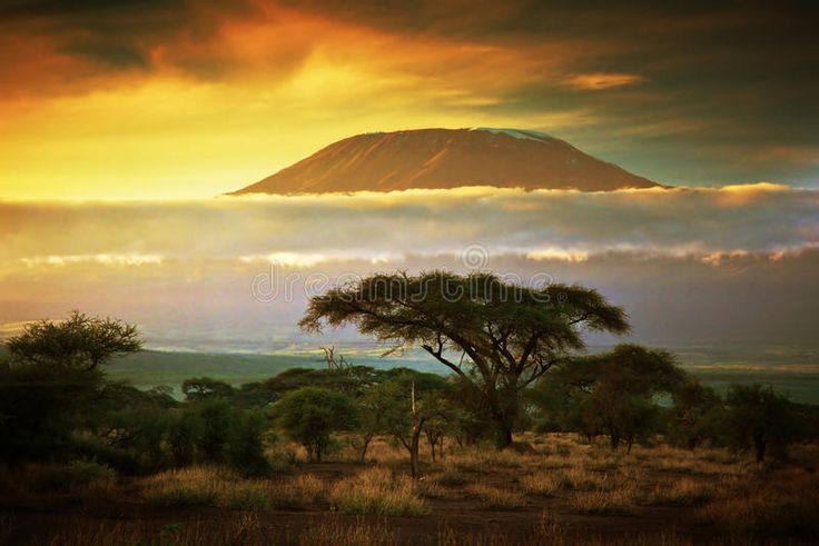 Sunrise view of Mount Kilimanjaro from Amboseli National park